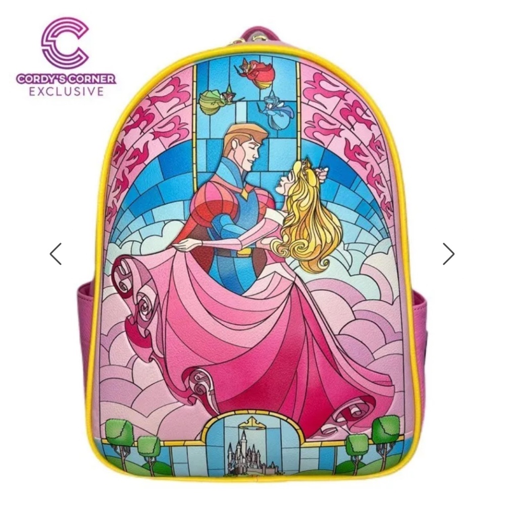 Loungefly Sleeping Beauty Stained Glass Mini Backpack Aurora Prince Phillip